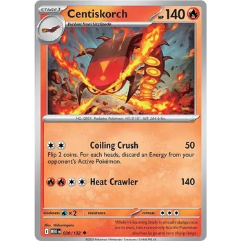 Karetní hra Centiskorch 030/132 - Mega Evolution Typ karty: Reverse Holo