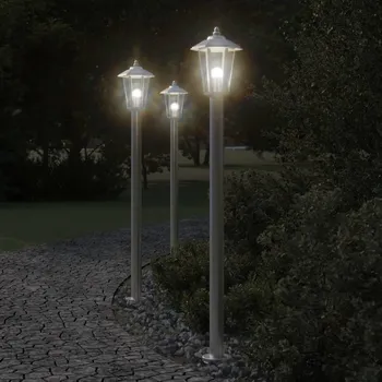 Venkovní osvětlení Venkovní stojací lampa stříbrná 120 cm nerezová ocel