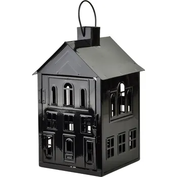 Svícen Kovová lucerna Roger 20,3x20x33,8 cm černá