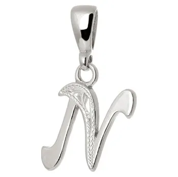 Přívěsek Stříbrný přívěšek písmeno N bez zirkonů STRZ1523NF
