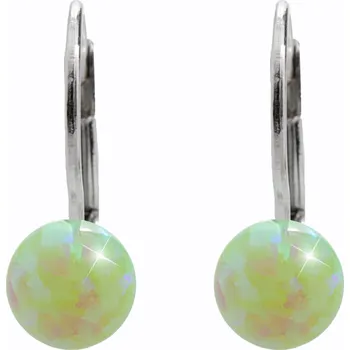 Náušnice JSB bijoux s.r.o. Stříbrné náušnice klapky opálová kulička Green (Stříbro 925/1000)