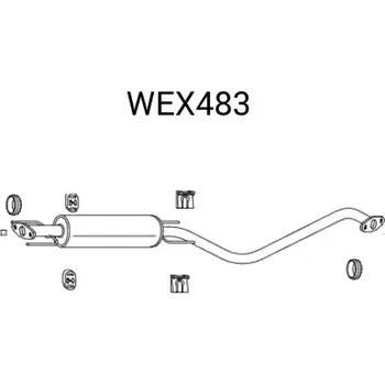 Tlumič výfuku QWP Střední tlumič výfuku QWP WEX483