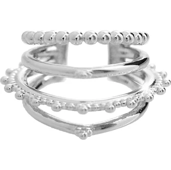 Módní doplněk JSB bijoux s.r.o. Stříbrná nasazovací single náušnice spojená ze čtyř různě zdobených kroužků (Stříbro 925/1000)