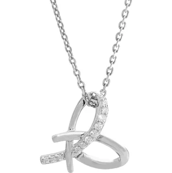 Náhrdelník JSB bijoux s.r.o. Stříbrný náhrdelník uzlové srdce s Kubickými zirkony Crystal (Stříbro 925/1000)