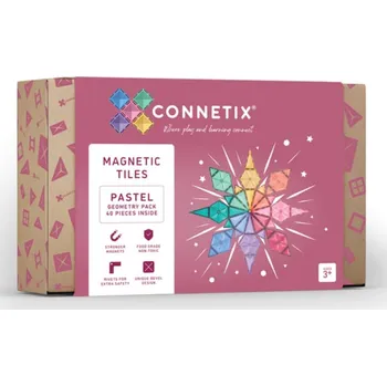 ostatní stavebnice Connetix - Magnetická stavebnice - Pastel geometry sada 40 dílů - pastelové barvy
