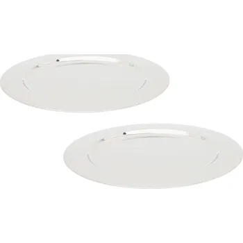 Talíř Kave Home Set dvou nerezových talířů Nirela 33 cm