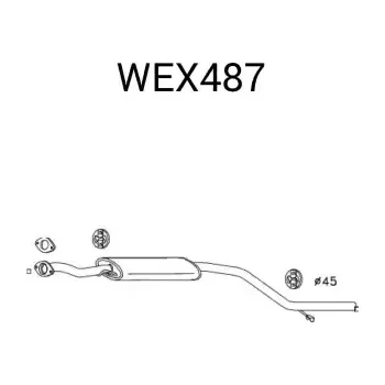 Tlumič výfuku QWP Střední tlumič výfuku QWP WEX487