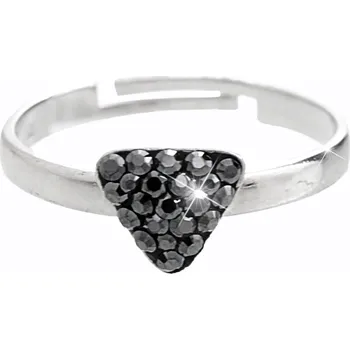 Prsten JSB bijoux s.r.o. Stříbrný prsten trojúhelníček s krystaly Swarovski Hematit (Stříbro 925/1000)