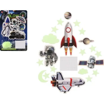 Hračka Teddies Vesmír na zeď/strop svítící ve tmě papír/plast 2 druhy na kartě