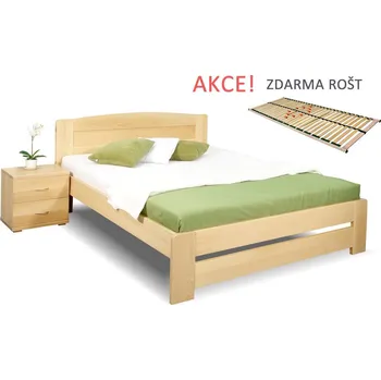Postel Postel s roštem Justina,120x200cm, 140x200cm, masiv buk