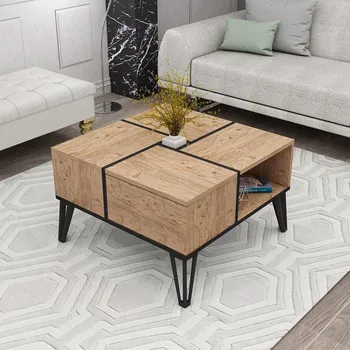 Konferenční stolek Nirvana stylový konferenční stolek, borovice Atlantic / černá