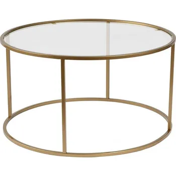 Konferenční stolek Aurum kulatý konferenční stolek, zlatá / transparent