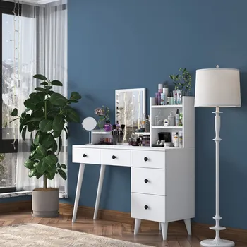 Toaletní stolek LEVICO toaletní stolek se zrcadlem, bílá