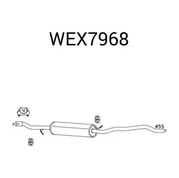 Tlumič výfuku QWP Střední tlumič výfuku QWP WEX7968