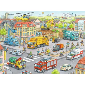 RAVENSBURGER Puzzle Auta ve městě XXL 100 dílků