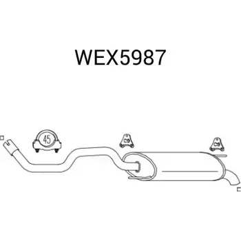 Zadní díl výfuku QWP Zadní tlumič výfuku QWP WEX5987