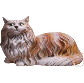 Zahradní dekorace Perská kočka Héra socha 26x44x25 cm rezavo bílá