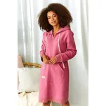 Růžový župan mikinového střihu z organické bavlny Velikost: XL