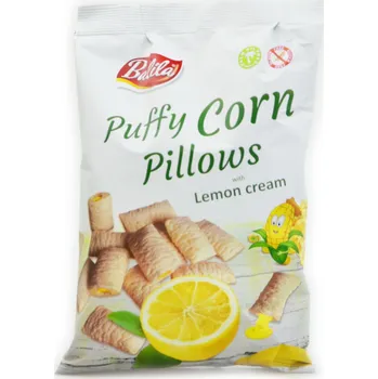 Balila Kukuřičné polštářky plněné krémem s citronovou příchutí, bez lepku, 70 g