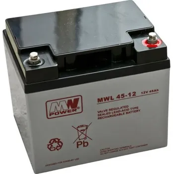 Autobaterie Bezúdržbová olověná baterie MW Power MWL 45-12 (12V 45Ah