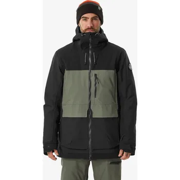 DREAMSCAPE Pánská snowboardová bunda SNB 500 Ziprotec 2XL KAŠTANOVÁ|ZELENÁ|ČERNÁ