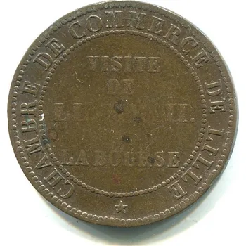 FRANCIE. Napoleon III. 5 centimes 1853. Památka na návštěvu císaře v mincovně.