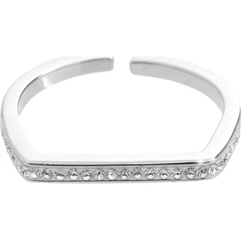 Prsten JSB bijoux s.r.o. Stříbrný prsten malá čárka ve středu s krystaly Swarovski Crystal (Stříbro 925/1000)