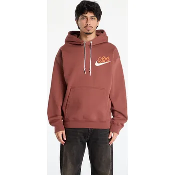 Pánská mikina Mikina Nike Solo Swoosh Men's Fleece Hoodie Red Sepia XS