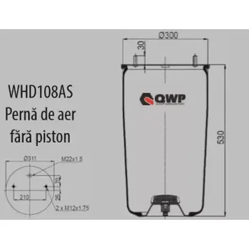 QWP Měch pneumatického odpružení QWP WHD108AS