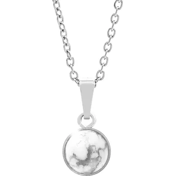 Náhrdelník JSB bijoux s.r.o. Stříbrný náhrdelník s pravým kamenem Magnezit (Stříbro 925/1000)