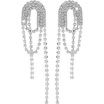 Náušnice JSB bijoux s.r.o. Náušnice puzety z bižuterní slitiny štrasové řetízky ve tvaru oválu s krystaly Swarovski Crystal