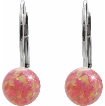 Náušnice JSB bijoux s.r.o. Stříbrné náušnice klapky opálová kulička Peach (Stříbro 925/1000)