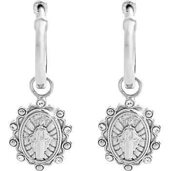 Módní doplněk JSB bijoux s.r.o. Stříbrné náušnice klapky s madonou a s krystaly Swarovski Crystal (Stříbro 925/1000)