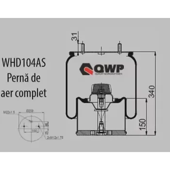 QWP Měch pneumatického odpružení QWP WHD104AS