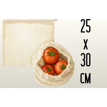Sáček na potraviny Bavlněný síťovaný sáček na ovoce 25x30cm
