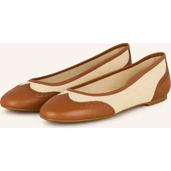 Dámské baleríny Lauren Ralph Lauren Dámské Baleríny Jayna, režná / hnědá, 40,5