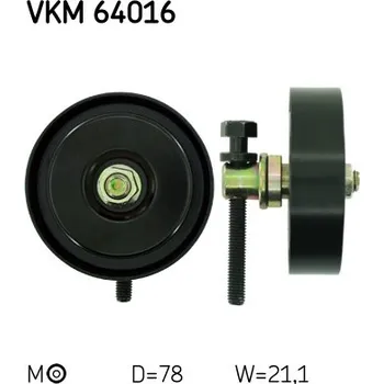 Vratna/vodici kladka, klinovy zebrovy remen, VKM 64016