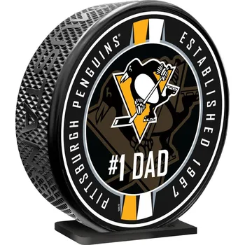 Puk Mustang Puk Pittsburgh Penguins NHL 8" MEGA Puck #1 Dad Ribbon