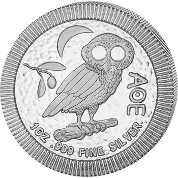 Stříbrná mince 1 Oz Athenian Owl (sova athénská, sýček obecný)