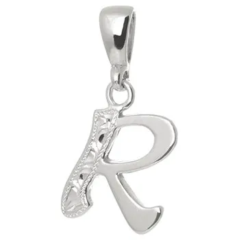 Přívěsek Stříbrný přívěšek písmeno R bez zirkonů STRZ1523RF