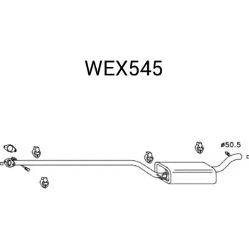 Tlumič výfuku QWP Střední tlumič výfuku QWP WEX545