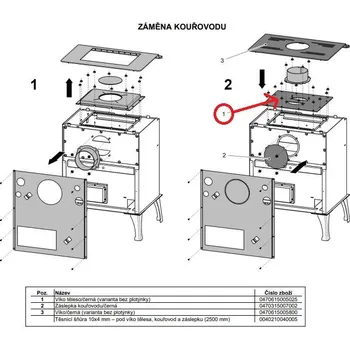 Krbová kamna Náhradní díl pro HAAS+SOHN - VÍKO SVAŘOVANÝ DÍL - černá - 470615005025