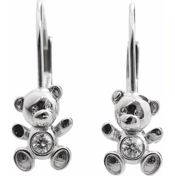 Módní doplněk JSB bijoux s.r.o. Stříbrné náušnice klapky medvídek s krystalem Swarovski Crystal (Stříbro 925/1000)