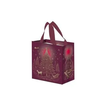 Nákupní taška na pamlsky vánoční strom 10 l , 27 x 26 x 15 cm bordó