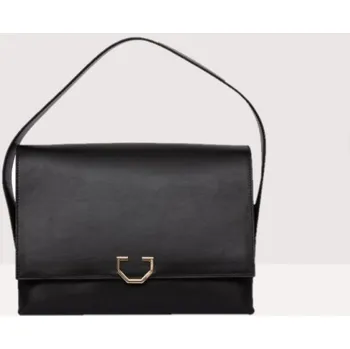 Kabelka PARTENOPE ČERNÁ HLADKÁ DÁMSKÁ KOŽENÁ KABELKA ANNA VIRGILI