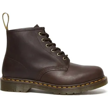 Dámské kozačky Kožené kotníkové boty Dr. Martens 101 dámské, hnědá barva, na plochém podpatku, DM27761201, 36, 89X