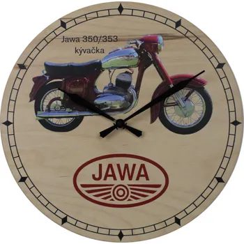 Hodiny Dřevěné nástěnné hodiny 400 mm JAWA 350/353 kývačka Skladem v ČR