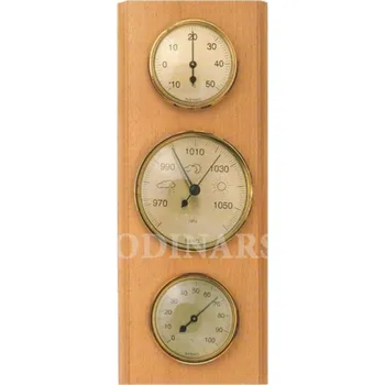 Barometr Barometr s teploměrem a vlhkoměrem na dřevěné podložce B203803