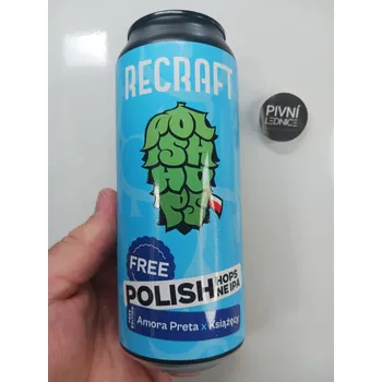 Pivo Recraft FREE Polish Hazy IPA: Amora Preta &amp; Książęcy 0,5% 0,5l