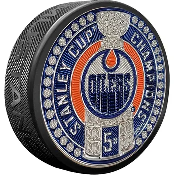 Puk Mustang Puk Edmonton Oilers NHL Stanley Cup Dynasty Puck Design Trimflexx